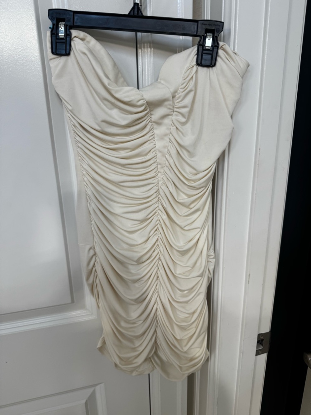 Guess Marciano Strapless Ruched Cream Cocktail Dress